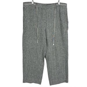 New Chicos Grey Tie Front Linen Pant Size 1.5 US Size 10